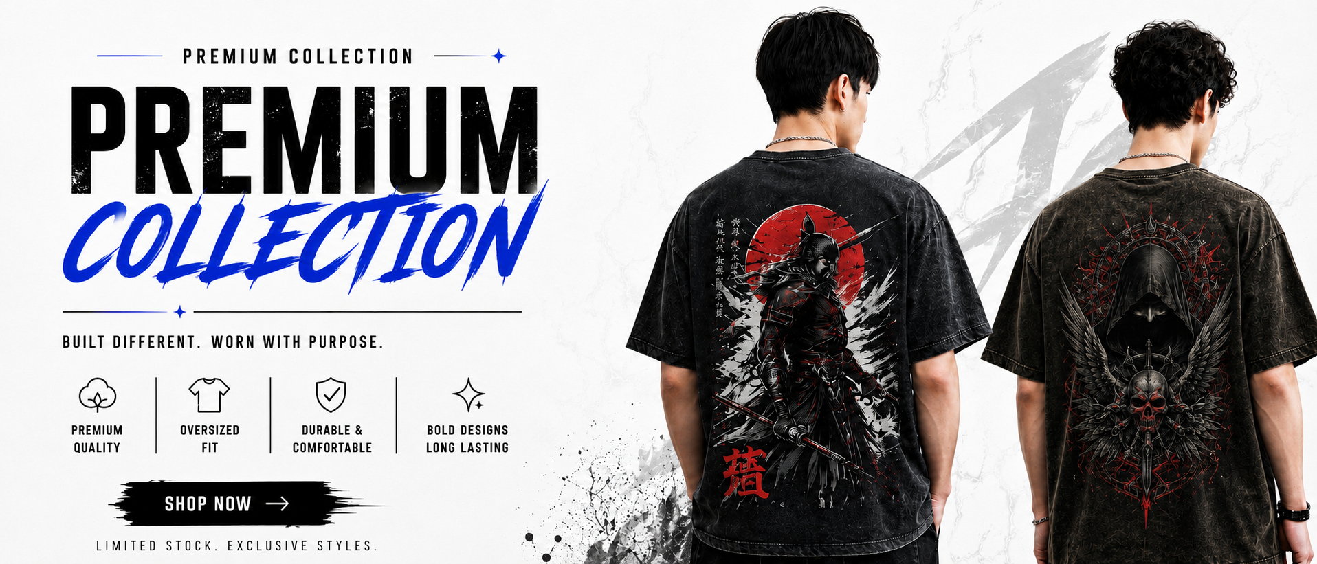 RageWear premium anime streetwear shop banner