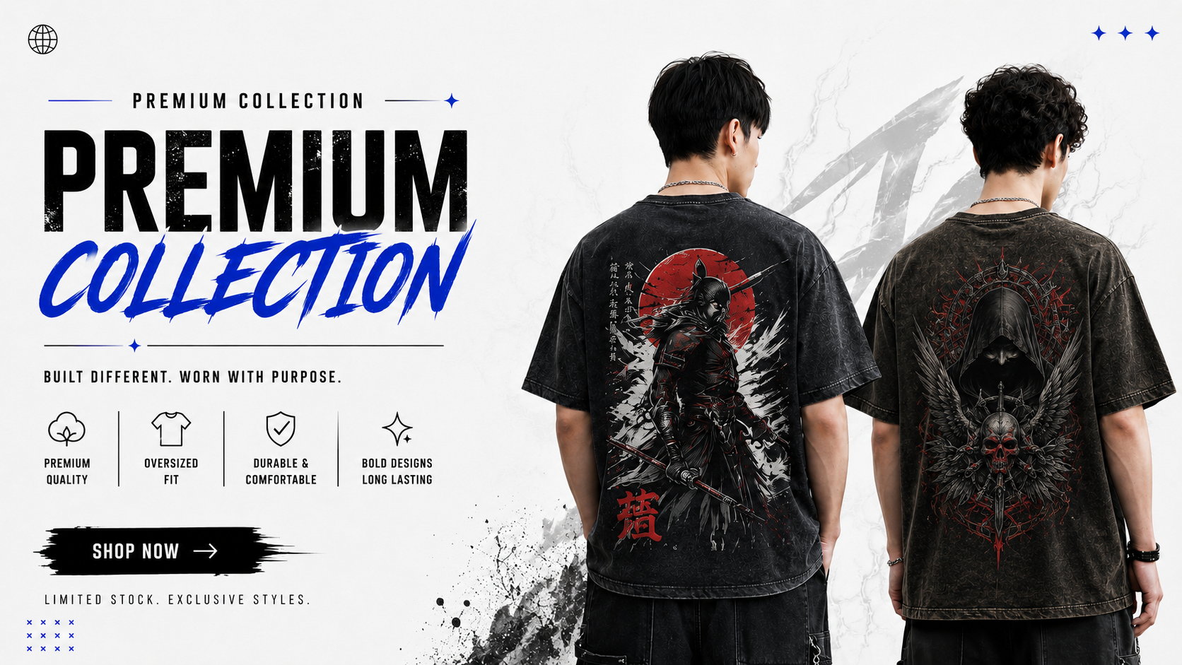 RageWear premium anime streetwear mobile shop banner
